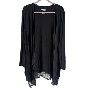 Torrid Cardigan Women's 4X Black Lace Trim Super Soft Knit Dark Romantic Goth